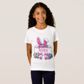 Personalisierter Name Niedlich Ostersonnige Kinder T-Shirt (Vorne ganz)