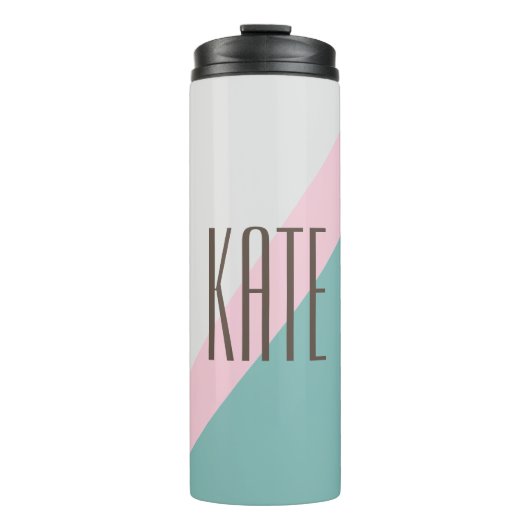 Personalisierter Name Niedlich Pastel Geometrisch Thermosbecher (Vorderseite)