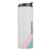 Personalisierter Name Niedlich Pastel Geometrisch Thermosbecher (Nach links gedreht)