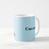 Personalisierter Name Niedlich Peeking Pinguin bla Kaffeetasse (VorderseiteRechts)