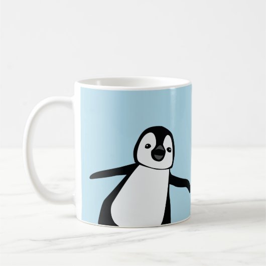 Personalisierter Name Niedlich Peeking Pinguin bla Kaffeetasse (Links)