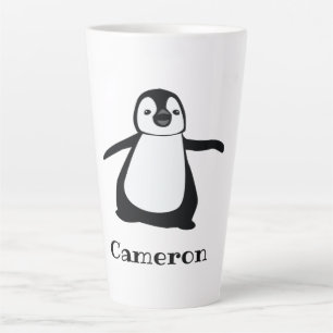 Personalisierter Name Niedlich Peeking Pinguin Milchtasse