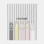 Personalisierter Name Niedlich Retro farbenfrohe L Fleecedecke (Vorderseite)