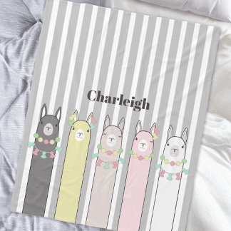 Personalisierter Name Niedlich Retro farbenfrohe L Fleecedecke