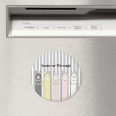 Personalisierter Name Niedlich Retro farbenfrohe L Magnet (In Situ (Geschirrspüler))