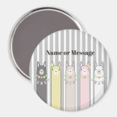 Personalisierter Name Niedlich Retro farbenfrohe L Magnet (Vorderseite/Rückseite)