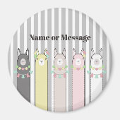 Personalisierter Name Niedlich Retro farbenfrohe L Magnet (Vorne)