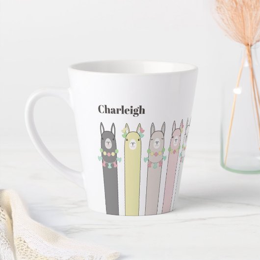 Personalisierter Name Niedlich Retro farbenfrohe L Milchtasse