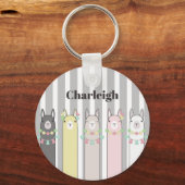 Personalisierter Name Niedlich Retro farbenfrohe L Schlüsselanhänger (Vorderseite)