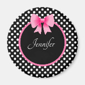 Personalisierter Name Niedlich Rosa Bogen Magnet (Vorne)