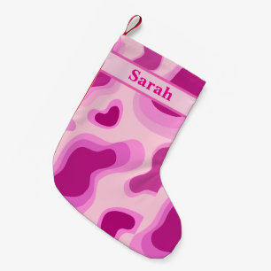 Personalisierter Name Niedlich Rosa Farbe frohe We Kleiner Weihnachtsstrumpf