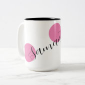 Personalisierter Name Niedlich rosa Zweifarbige Tasse (Vorderseite Links)