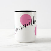 Personalisierter Name Niedlich rosa Zweifarbige Tasse (Mittel)