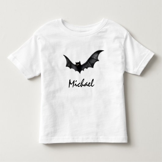 Personalisierter Name Niedlich Spooky Black Bats H Kleinkind T-shirt (Vorderseite)