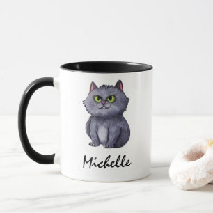 Personalisierter Name Niedlich Spooky Cat Hallowee Tasse