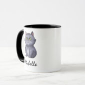 Personalisierter Name Niedlich Spooky Cat Hallowee Tasse (Vorderseite Links)