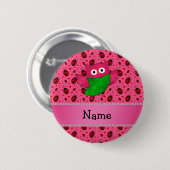 Personalisierter Name niedliche Eule Button (Vorne & Hinten)
