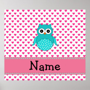 Personalisierter Name niedliche Eule Poster
