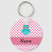 Personalisierter Name niedliche Eule Schlüsselanhänger (Vorderseite)