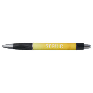 Personalisierter Name niedliche gelbe Aquarellkuns Kugelschreiber