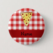 Personalisierter Name niedliche Pizzeria rot Button (Vorderseite)