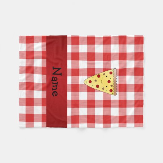 Personalisierter Name niedliche Pizzeria rot Fleecedecke (Vorderseite (Horizontal))