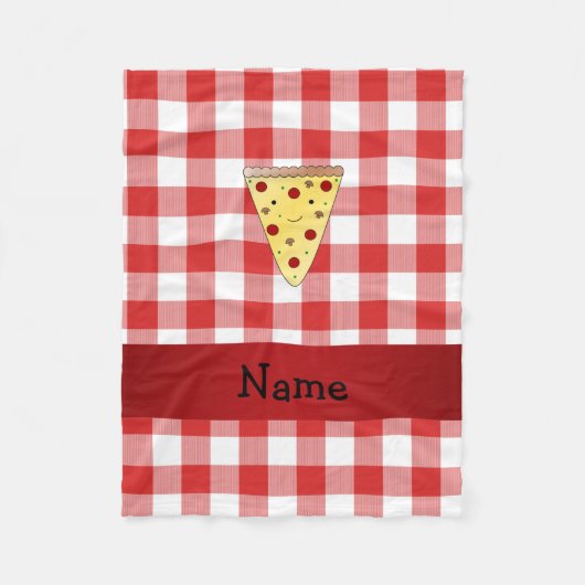 Personalisierter Name niedliche Pizzeria rot Fleecedecke (Vorderseite)