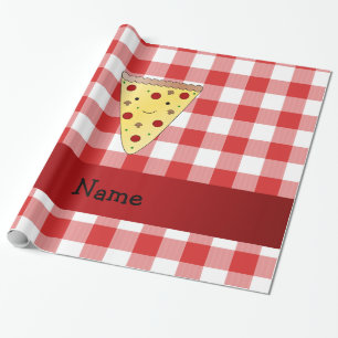 Personalisierter Name niedliche Pizzeria rot Geschenkpapier