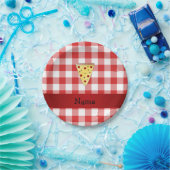 Personalisierter Name niedliche Pizzeria rot Pappteller (Party)