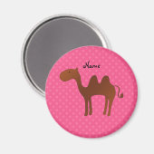 Personalisierter Name niedlicher Kamelrosa Polka-P Magnet (Vorderseite/Rückseite)