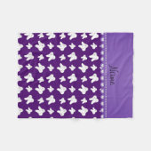 Personalisierter Name niedlicher lila Zahnverlauf Fleecedecke (Vorderseite (Horizontal))