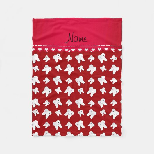 Personalisierter Name niedliches Zahnmuster Fleecedecke (Vorderseite)