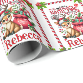 Personalisierter Name Nordpol-Lieferung Weihnachte Geschenkpapier