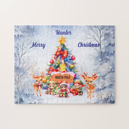Personalisierter Name Nordpol Puzzle (Horizontal)