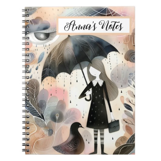 Personalisierter Name Notebook Nature Girl Notizblock (Vorderseite)