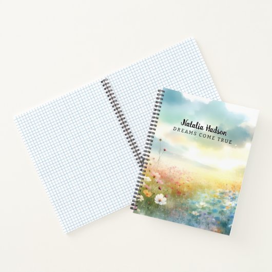 Personalisierter Name Notebook Schöne Blume Notizblock (Innenseite)