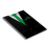 Personalisierter Name Notebook - Schwarzer Anzug u Notizblock (Rechte Seite)