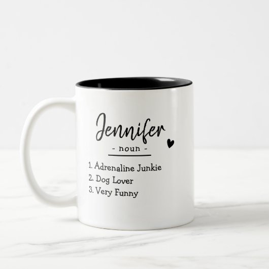 Personalisierter Name Noun Definition benutzerdefi Zweifarbige Tasse (Links)