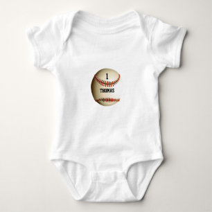 Personalisierter Name Nummer Baseball Baby Strampler