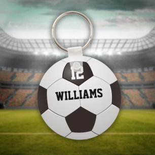 Personalisierter Name Nummer Fußball Schlüsselanhänger