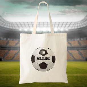 Personalisierter Name Nummer Fußball Tragetasche