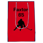 Personalisierter Name/Nummer-Hockey-Geschenktasche Mittlere Geschenktüte (Rückseite)