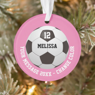 Personalisierter Name Nummer Nachricht Fußball  Ornament