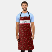 Personalisierter Name nur Kirschen Muster Schürze (Getragen)