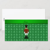 Personalisierter Name Nutcracker grüne Weihnachtsb Feiertagskarte (Vorne/Hinten)