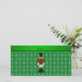 Personalisierter Name Nutcracker grüne Weihnachtsb Feiertagskarte (Stehend Vorderseite)