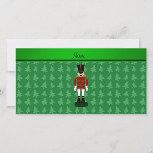 Personalisierter Name Nutcracker grüne Weihnachtsb Feiertagskarte (Vorderseite)