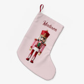 Personalisierter Name Nutcracker Rosa Weihnachten Kleiner Weihnachtsstrumpf (Vorderansicht (hängend))