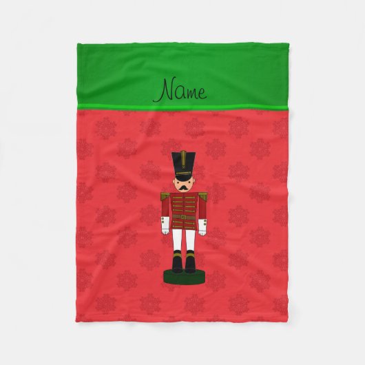 Personalisierter Name Nutcracker Rote Schneeflocke Fleecedecke (Vorderseite)