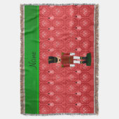 Personalisierter Name Nutcracker Roter Schneemanns Decke (Vorderseite Vertikal)